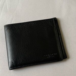 Coach black leather bifold mens wallet